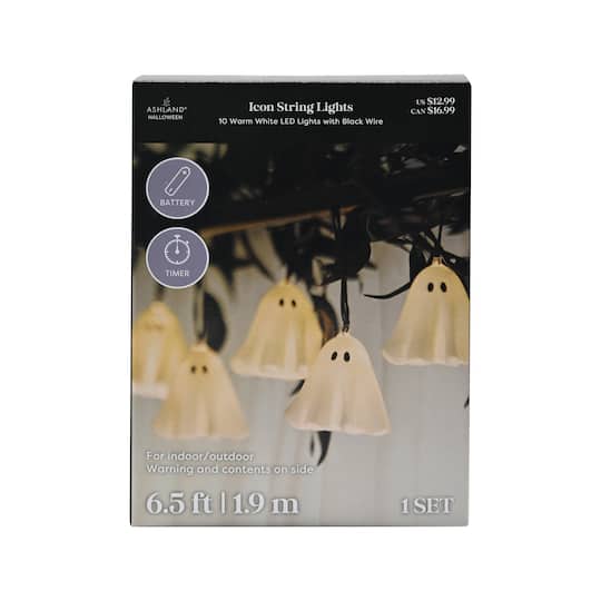 10ct. 3D Ghost Icon LED String Lights by Ashland®